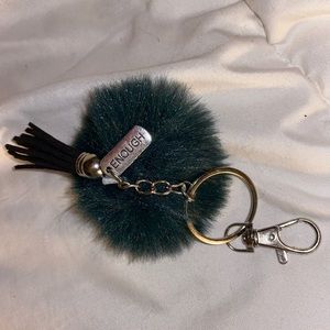 Handmade green enough keychain